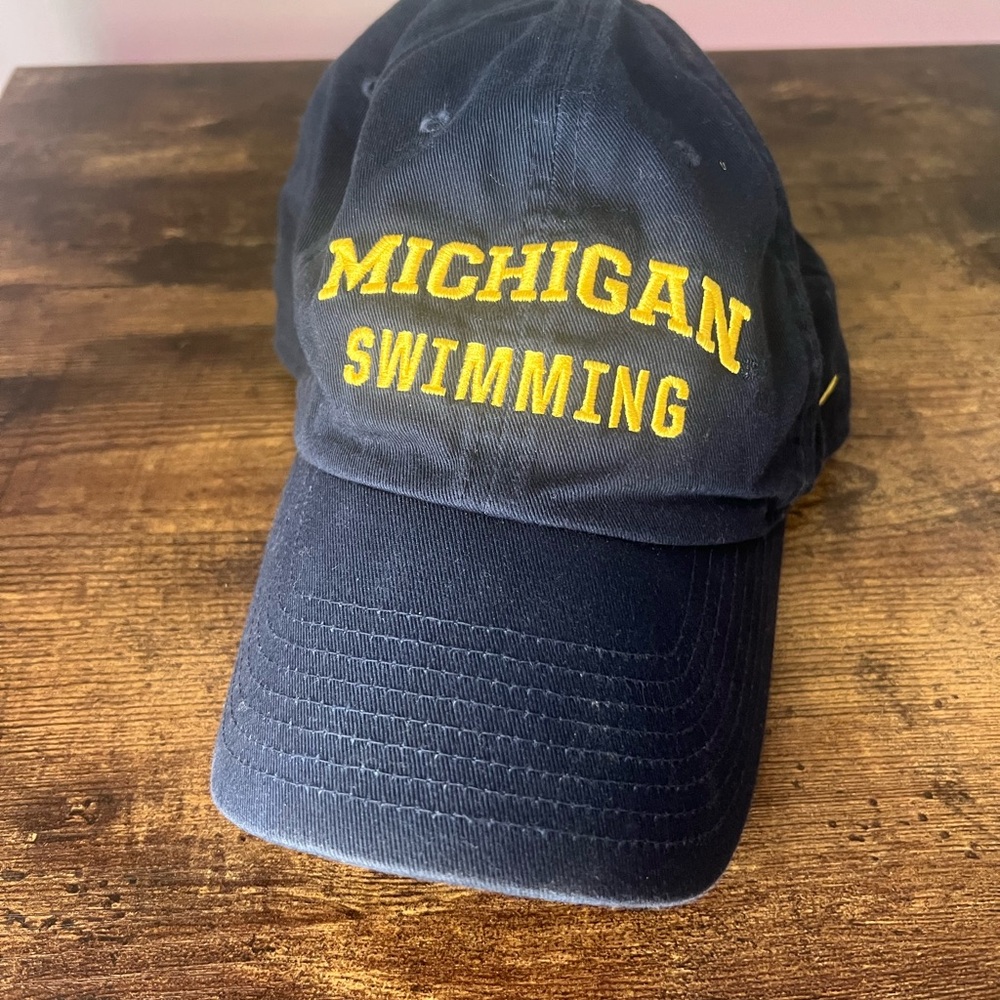 Michigan Swimming Navy Blue Cap Athletic Hat